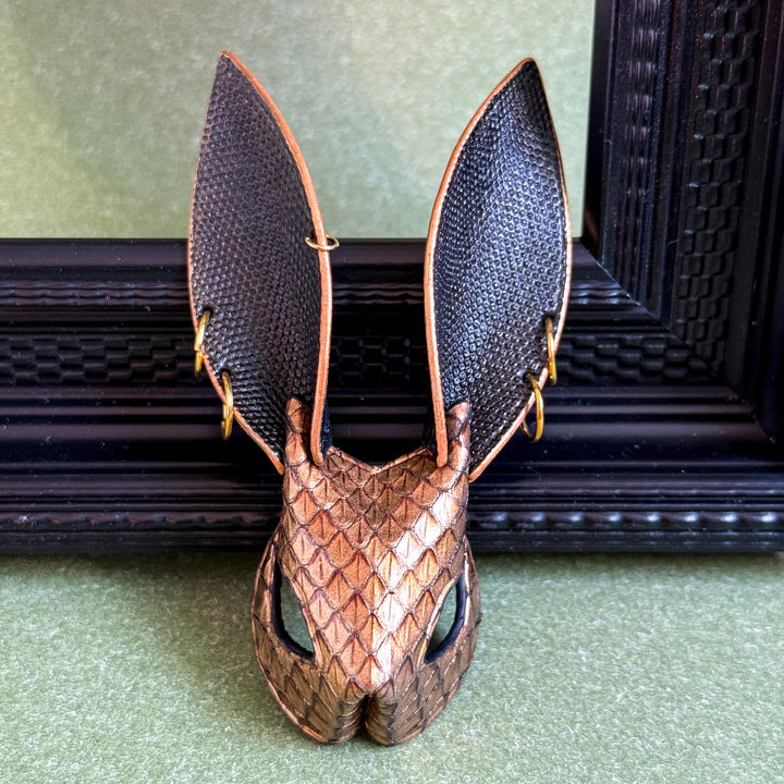 Gold Snakeskin Bunny Keychain Charm — product photograph 16