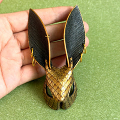 Gold Snakeskin Bunny Keychain Charm — product photograph 13