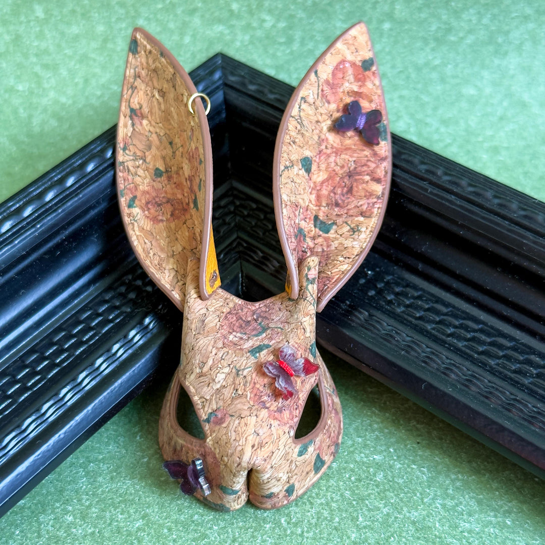 Cork Leather & Lambskin Bunny Keychain — product photograph 10