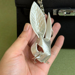Silver Snakeskin Bunny Bag Charm — product photograph 4