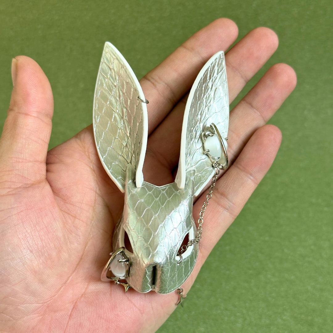 Silver Snakeskin Bunny Bag Charm — product photograph 10