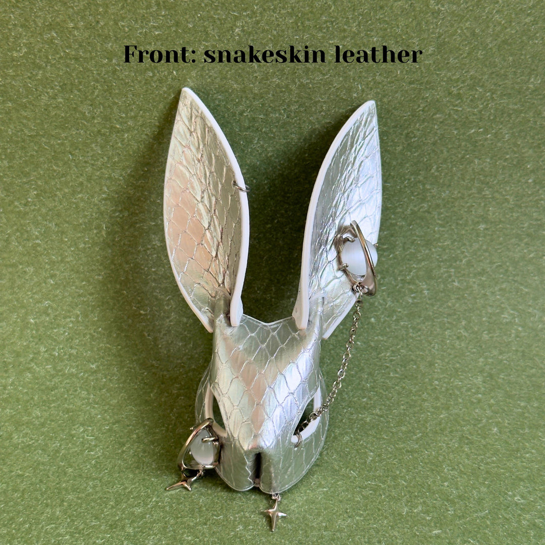 Silver Snakeskin Bunny Bag Charm — product photograph 6