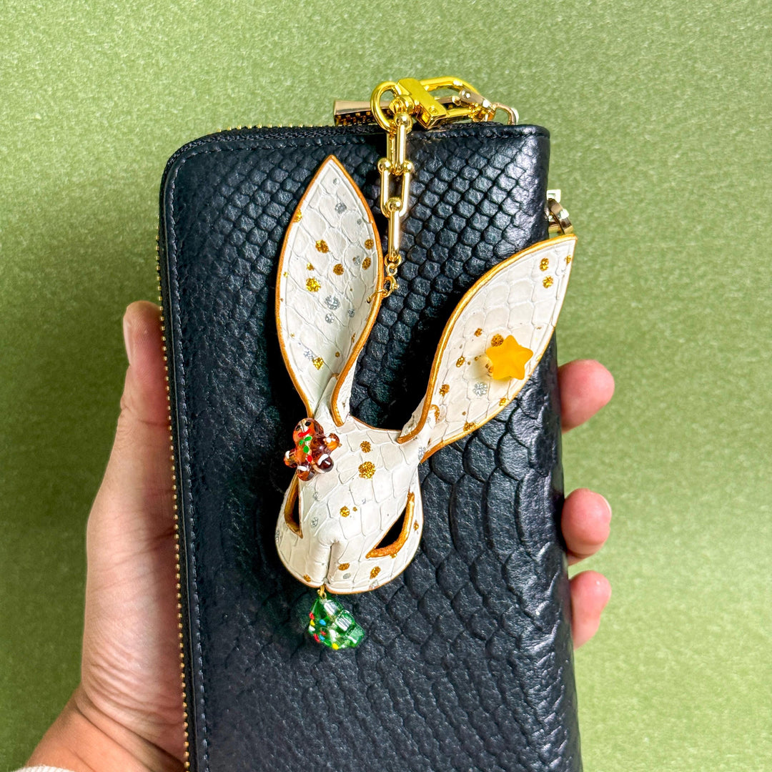 Christmas Snakeskin Bunny Bag Charm — product photograph 5
