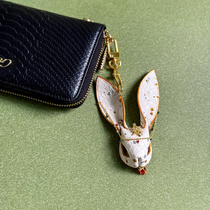 Christmas Snakeskin Bunny Bag Charm — product photograph 6