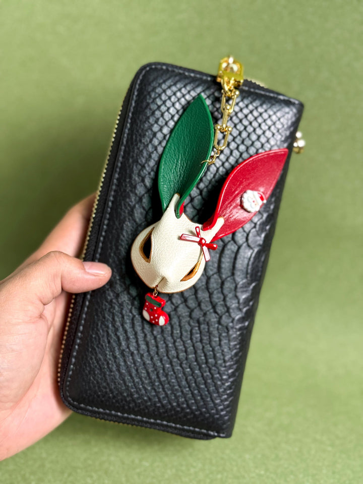 Christmas Leather Bunny Charm & Gift Set — product photograph 4