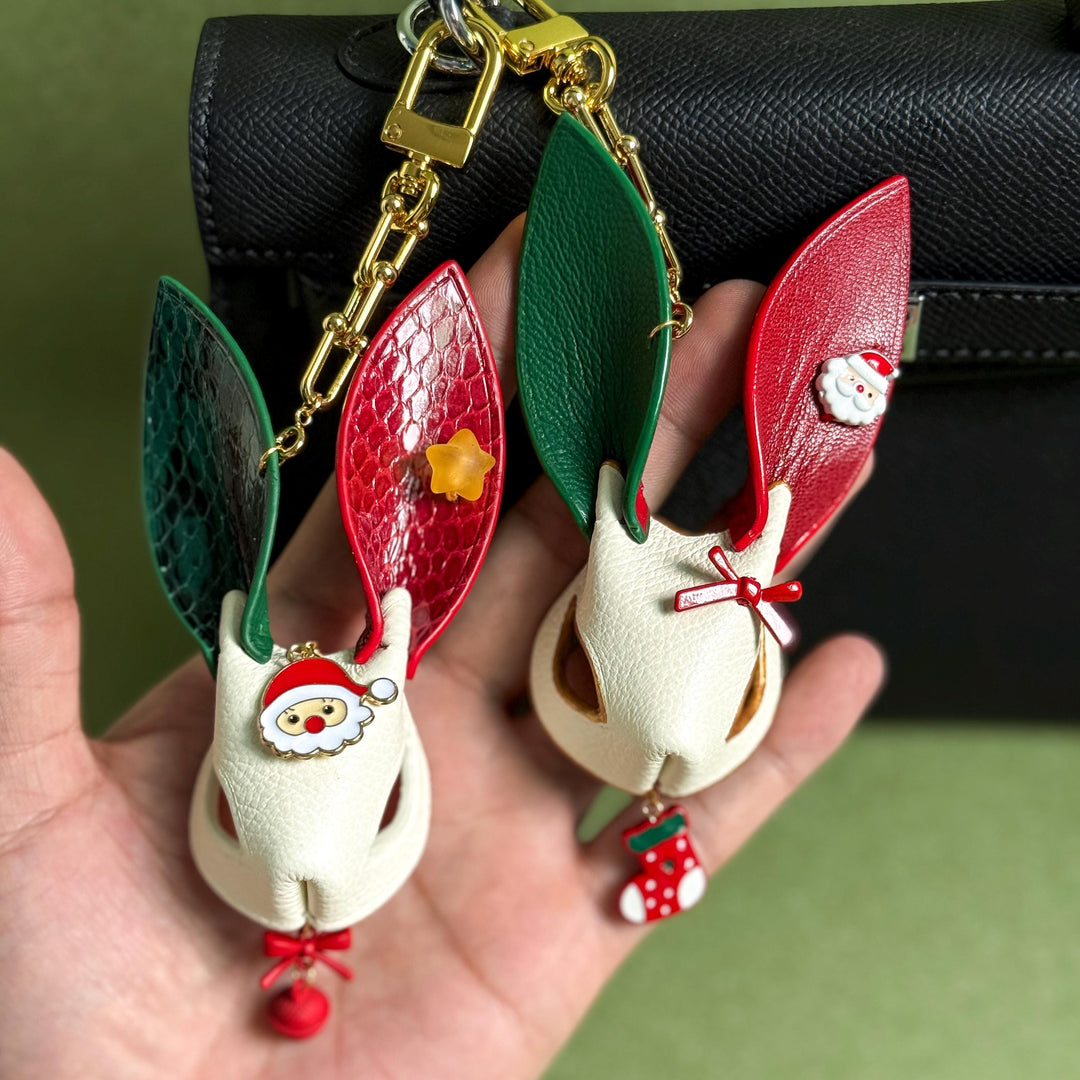 Christmas Leather Bunny Charm & Gift Set — product photograph 2