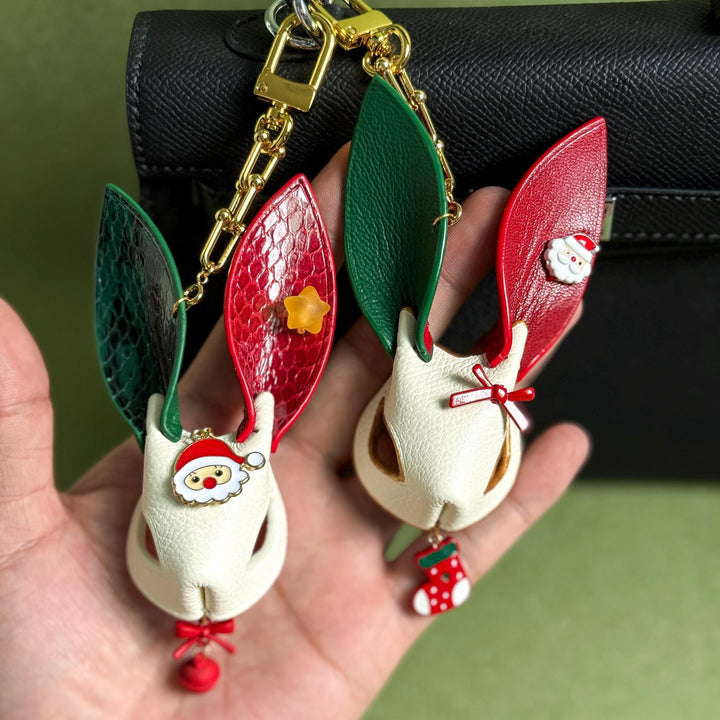Christmas Leather Bunny Charm & Gift Set — product photograph 2