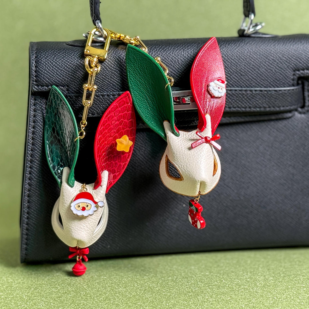 Christmas Leather Bunny Charm & Gift Set — product photograph 1
