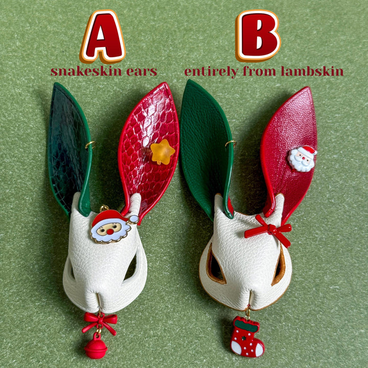 Christmas Leather Bunny Charm & Gift Set — product photograph 3