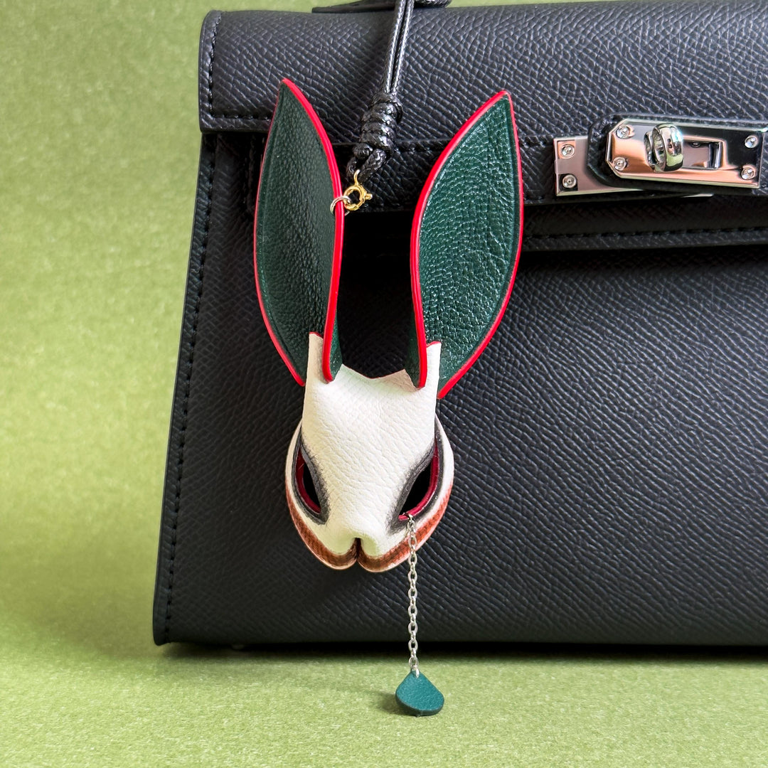 Hand-Painted Clown Bunny Bag Charm — product photograph 4