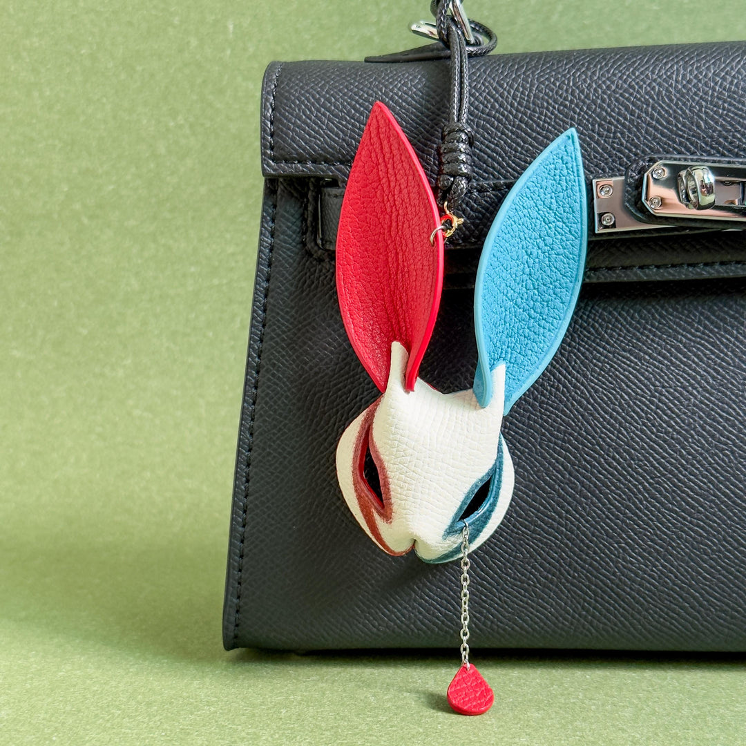 Hand-Painted Clown Bunny Bag Charm — product photograph 6