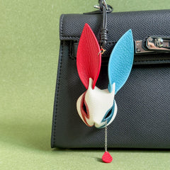Hand-Painted Clown Bunny Bag Charm — product photograph 6