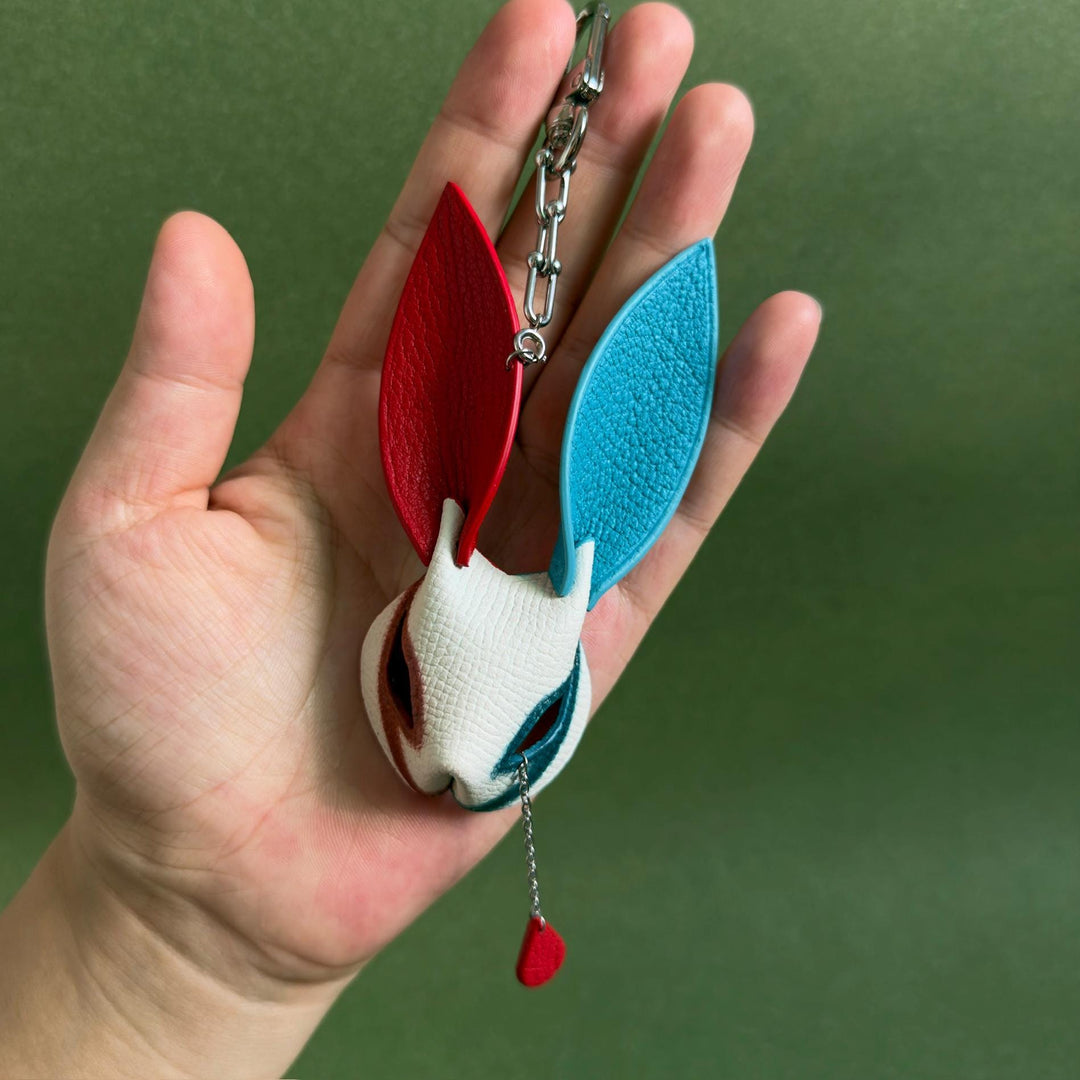 Hand-Painted Clown Bunny Bag Charm — product photograph 5