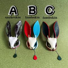 Hand-Painted Clown Bunny Bag Charm — product photograph 2