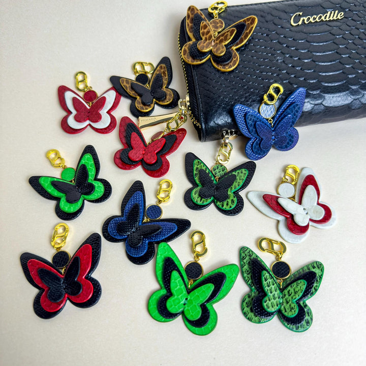 Mini Leather Butterfly Purse & Zipper Charm — product photograph 1