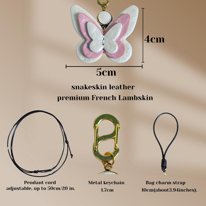 Mini Leather Butterfly Purse & Zipper Charm — product photograph 3