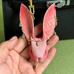 Lambskin & Snakeskin Bunny Bag Charm — product photograph 3