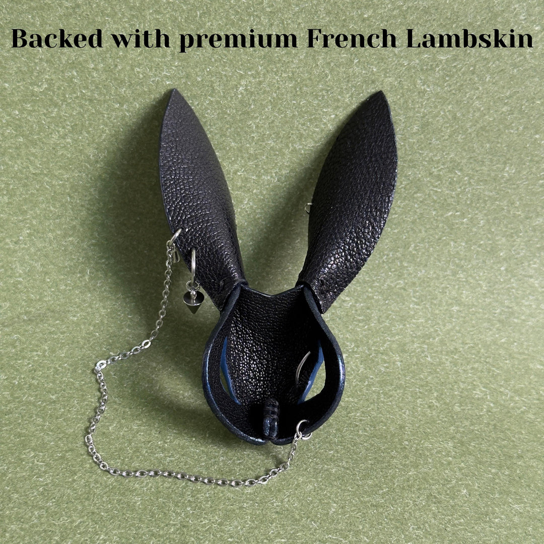 Dark Blue Snakeskin Bunny Bag Charm — product photograph 8