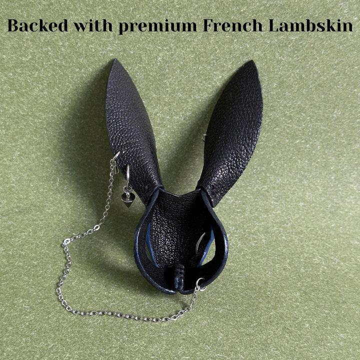 Dark Blue Snakeskin Bunny Bag Charm — product photograph 8