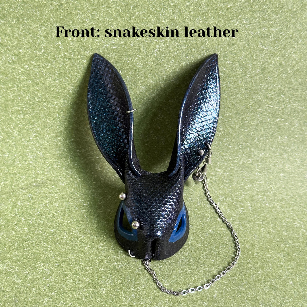 Dark Blue Snakeskin Bunny Bag Charm — product photograph 7