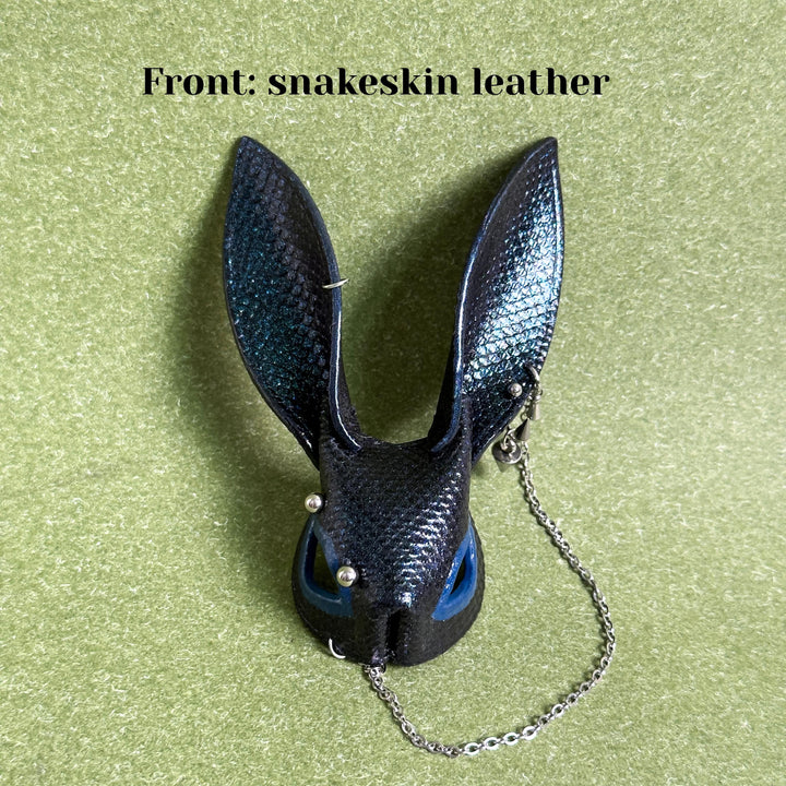 Dark Blue Snakeskin Bunny Bag Charm — product photograph 7