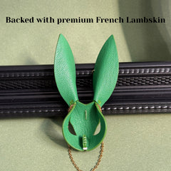 Bright Green Leather Bunny Bag Charm — product photograph 8