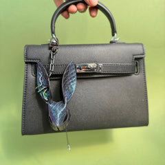 Blue-Purple Rainbow Snakeskin Bunny Bag Charm — product photograph 3