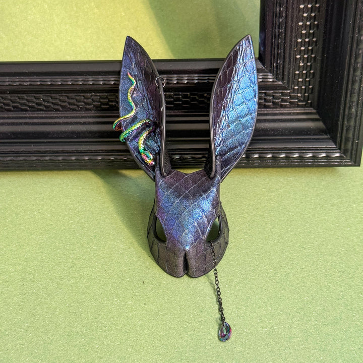 Blue-Purple Rainbow Snakeskin Bunny Bag Charm — product photograph 9