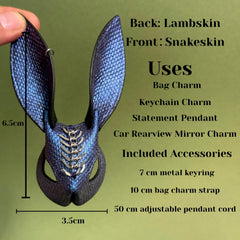 Blue-Purple Iridescent Snakeskin Bunny Charm — product photograph 6