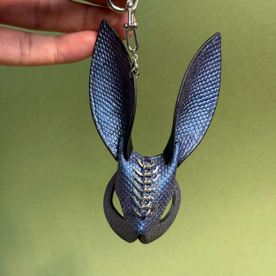Blue-Purple Iridescent Snakeskin Bunny Charm — product photograph 9