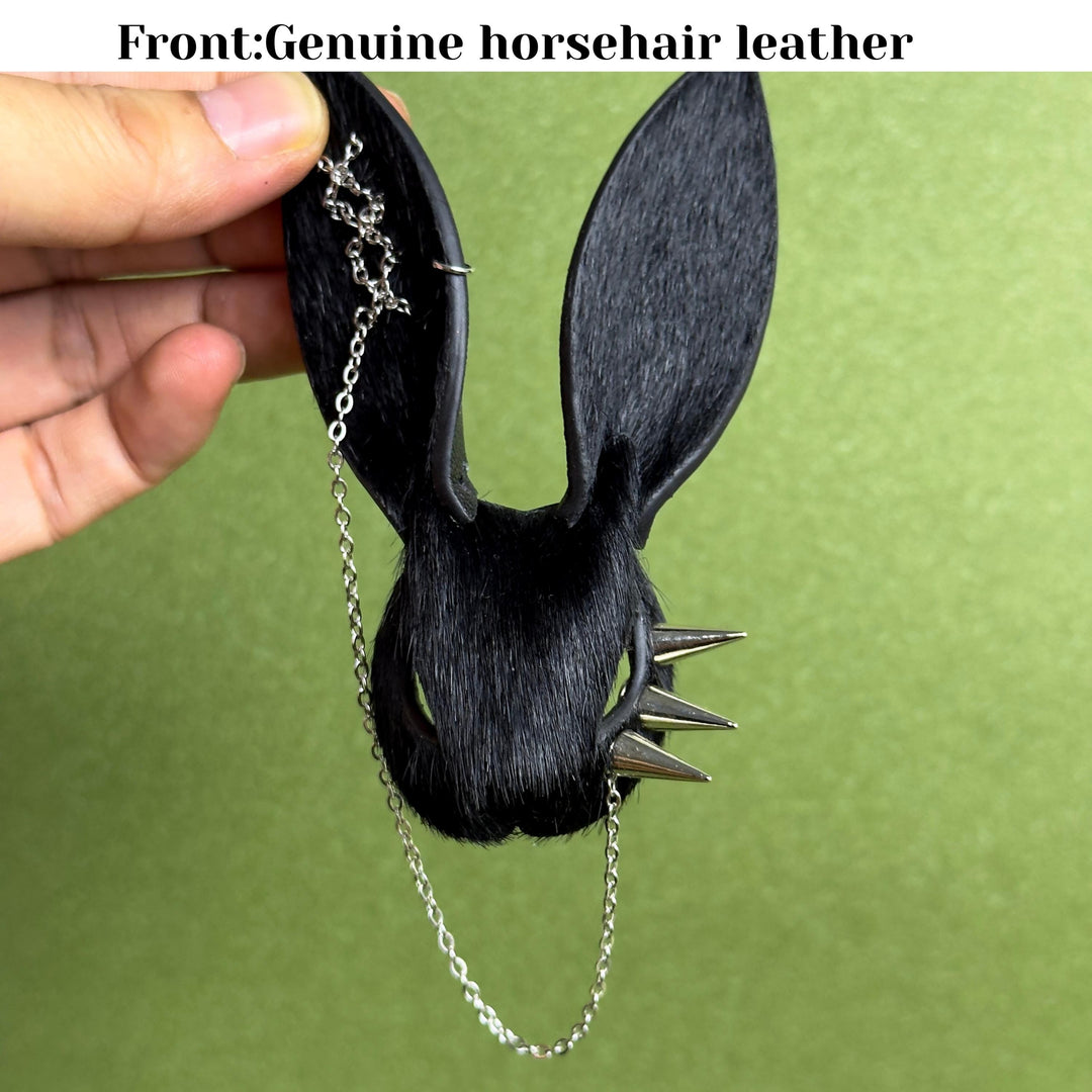 Gothic Horsehair & Lambskin Bunny Bag Charm — product photograph 4