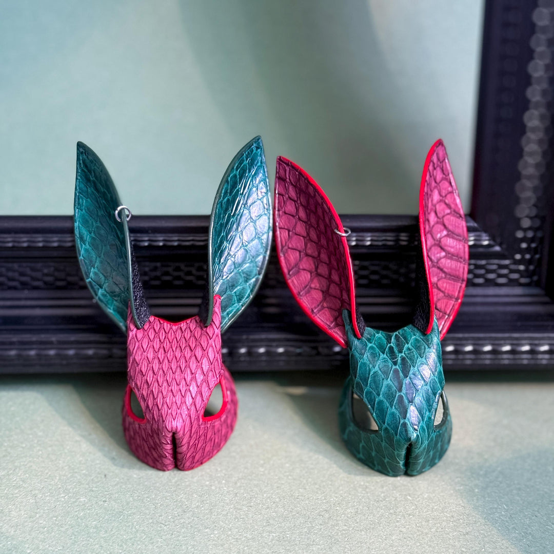 Colorblock Snakeskin Bunny Bag Charm — product photograph 11