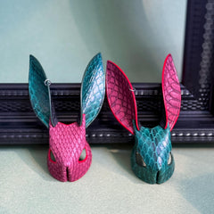 Colorblock Snakeskin Bunny Bag Charm — product photograph 11