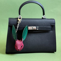 Colorblock Snakeskin Bunny Bag Charm — product photograph 4