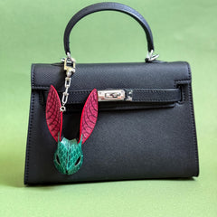 Colorblock Snakeskin Bunny Bag Charm — product photograph 5