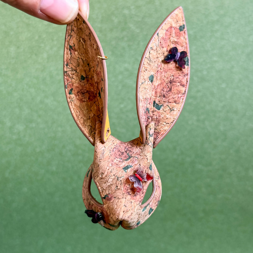 Cork Leather & Lambskin Bunny Keychain — product photograph 9