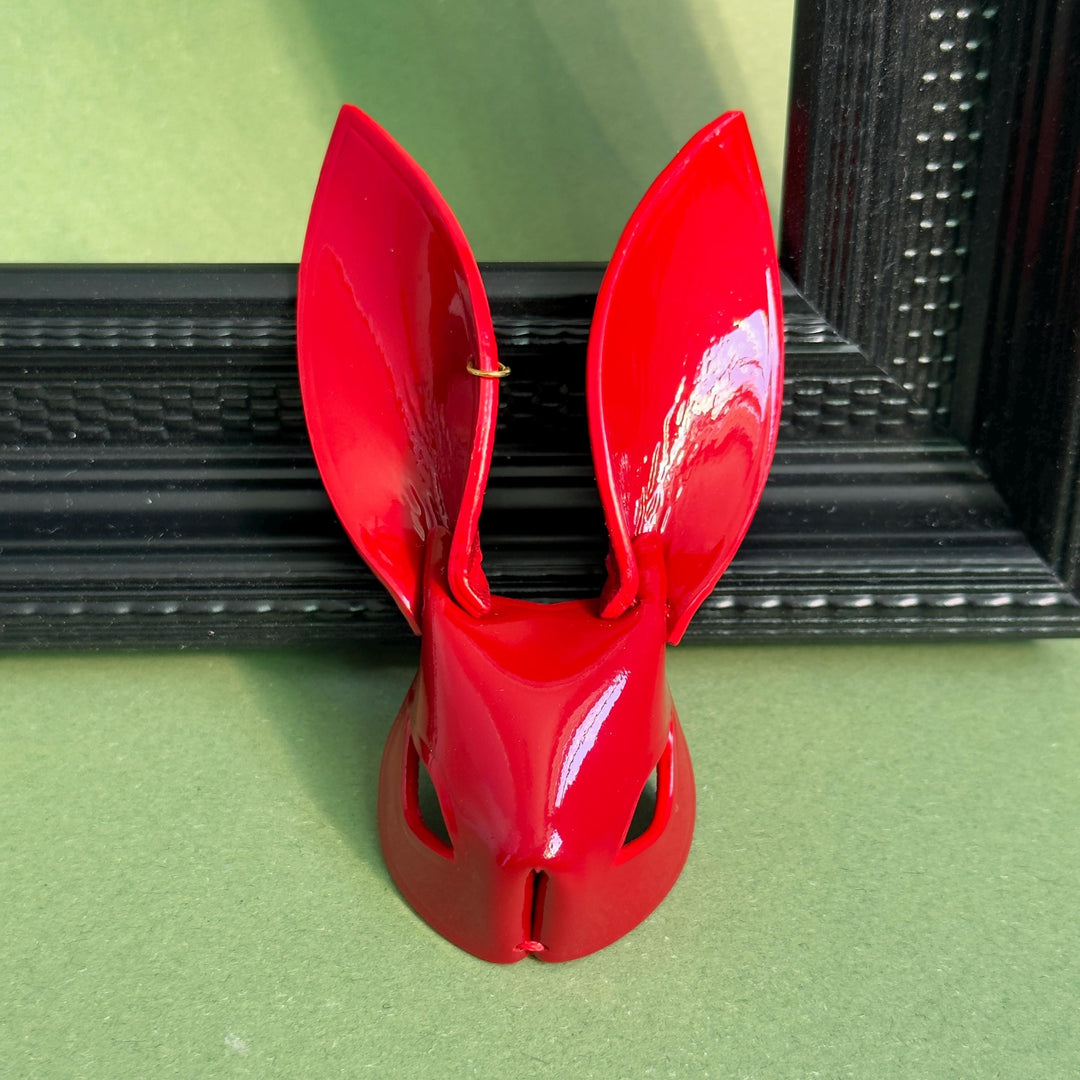 Custom Red Lambskin Bunny Bag Charm — product photograph 10