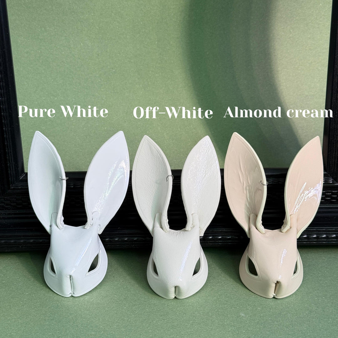 Custom White Lambskin Bunny Bag Charm — product photograph 7