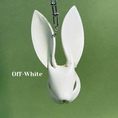 Custom White Lambskin Bunny Bag Charm — product photograph 9