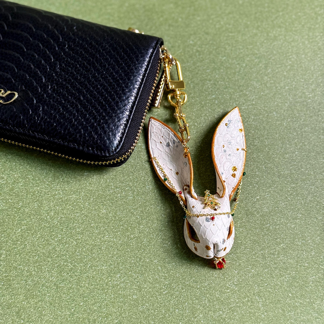 Christmas Lambskin Bunny Bag Charm — product photograph 5