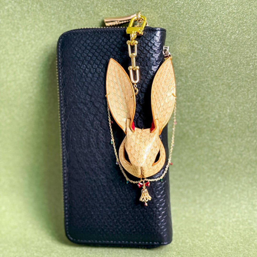 Christmas Bunny Snakeskin Bag Charm — product photograph 4