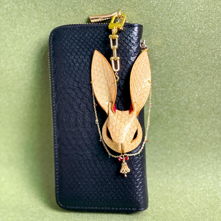 Christmas Bunny Snakeskin Bag Charm — product photograph 4