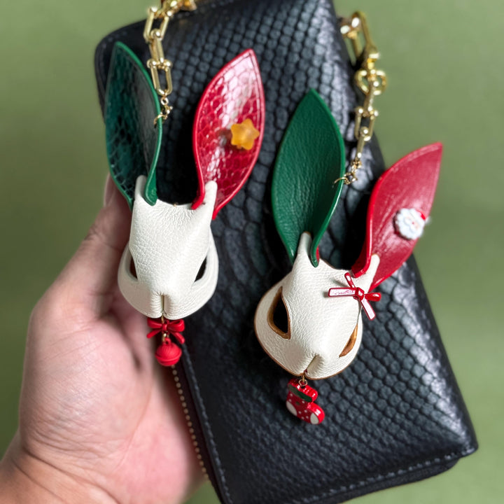 Christmas Leather Bunny Charm & Gift Set — product photograph 6