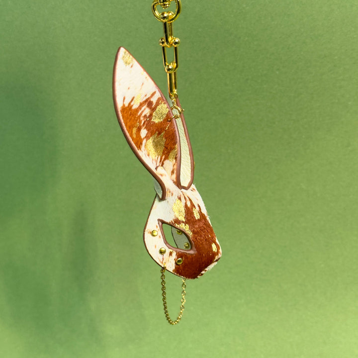 Cream & Chestnut Horsehair Bunny Bag Charm — product photograph 9