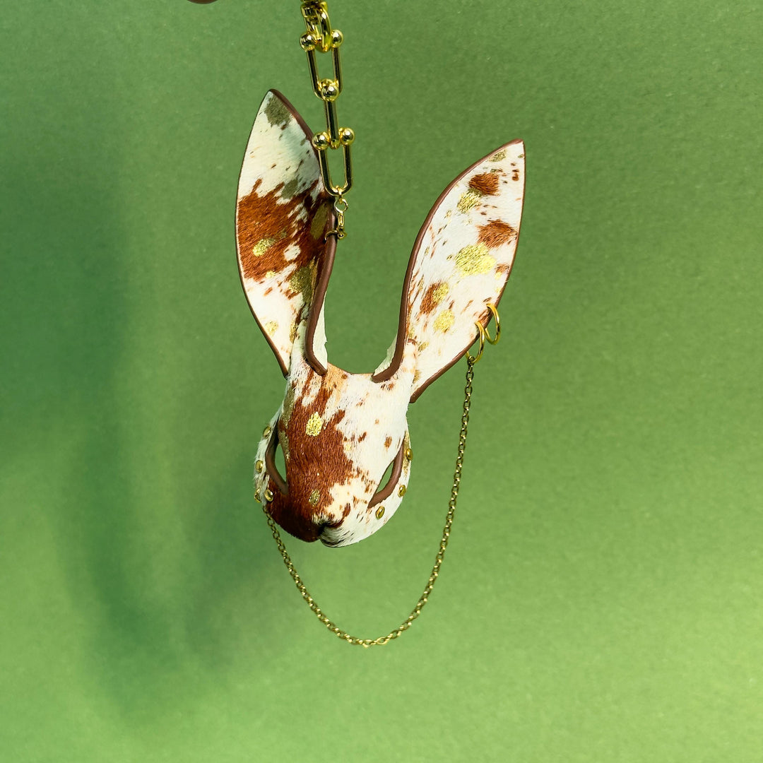 Cream & Chestnut Horsehair Bunny Bag Charm — product photograph 8