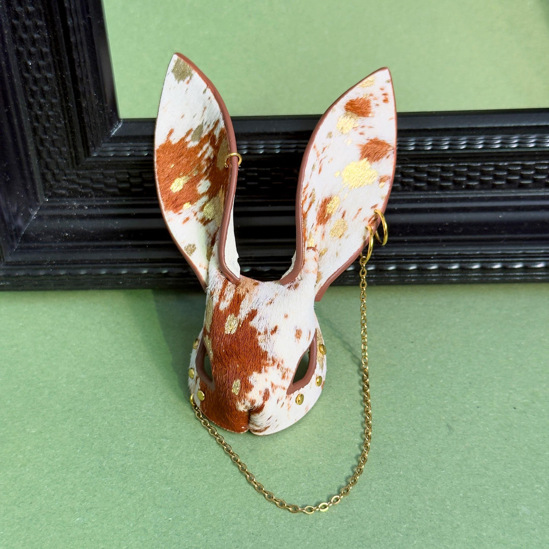 Cream & Chestnut Horsehair Bunny Bag Charm — product photograph 11