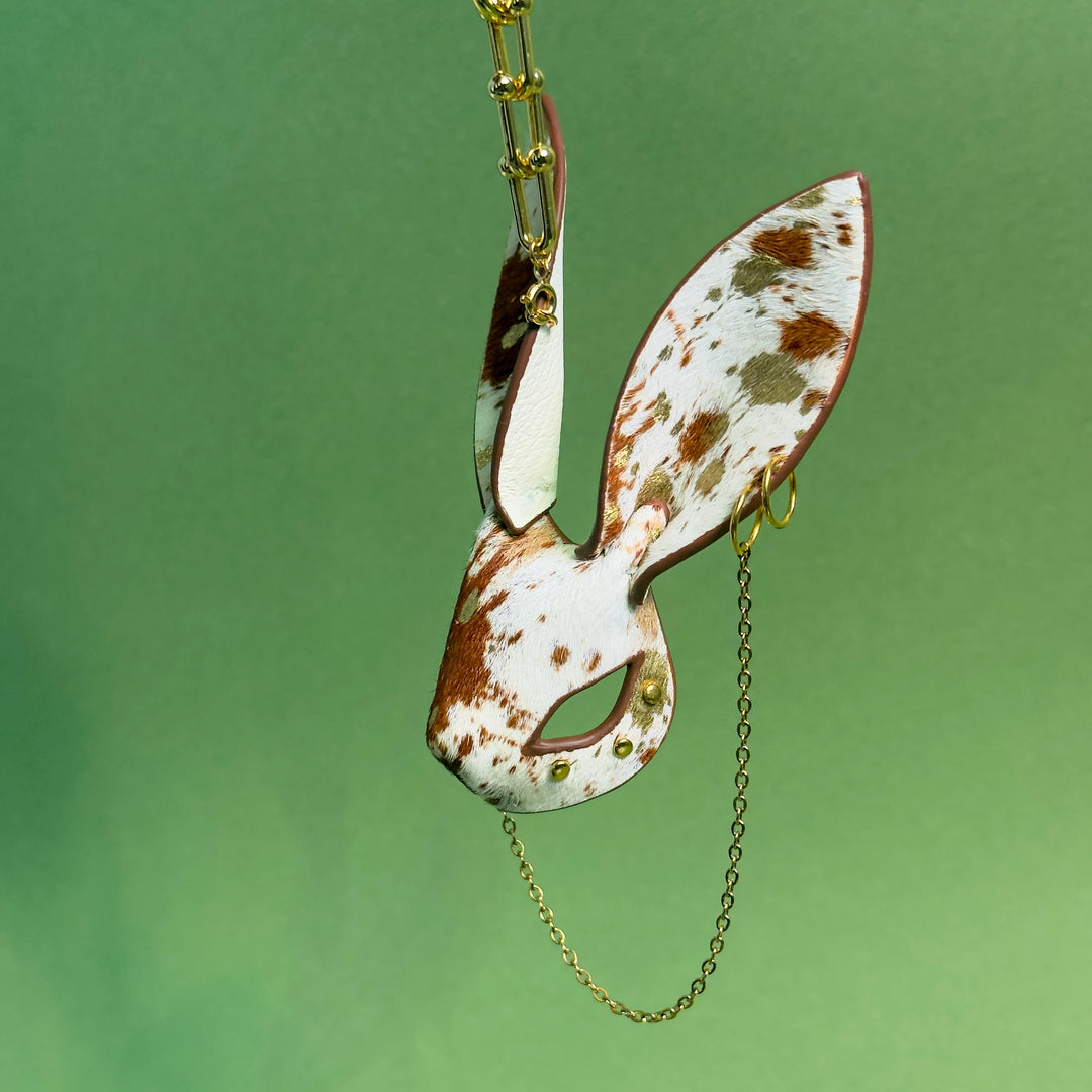 Cream & Chestnut Horsehair Bunny Bag Charm — product photograph 10