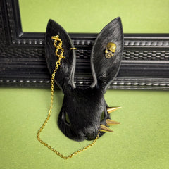 Black Gothic Leather Bunny Bag Charm — product photograph 9