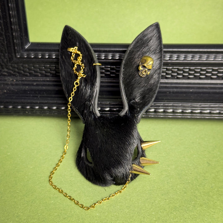Black Gothic Leather Bunny Bag Charm — product photograph 9