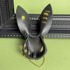 Black Gothic Leather Bunny Bag Charm — product photograph 10